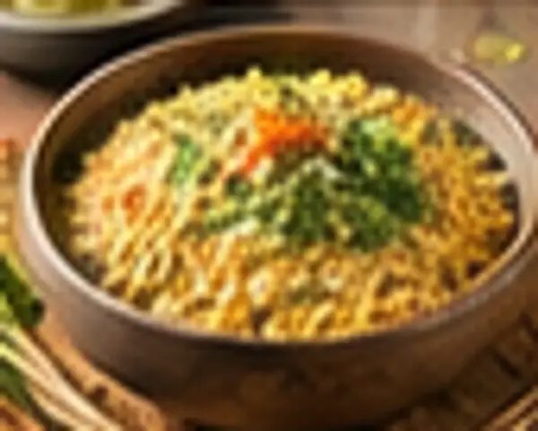 A warm bowl of vegetable millet khichdi